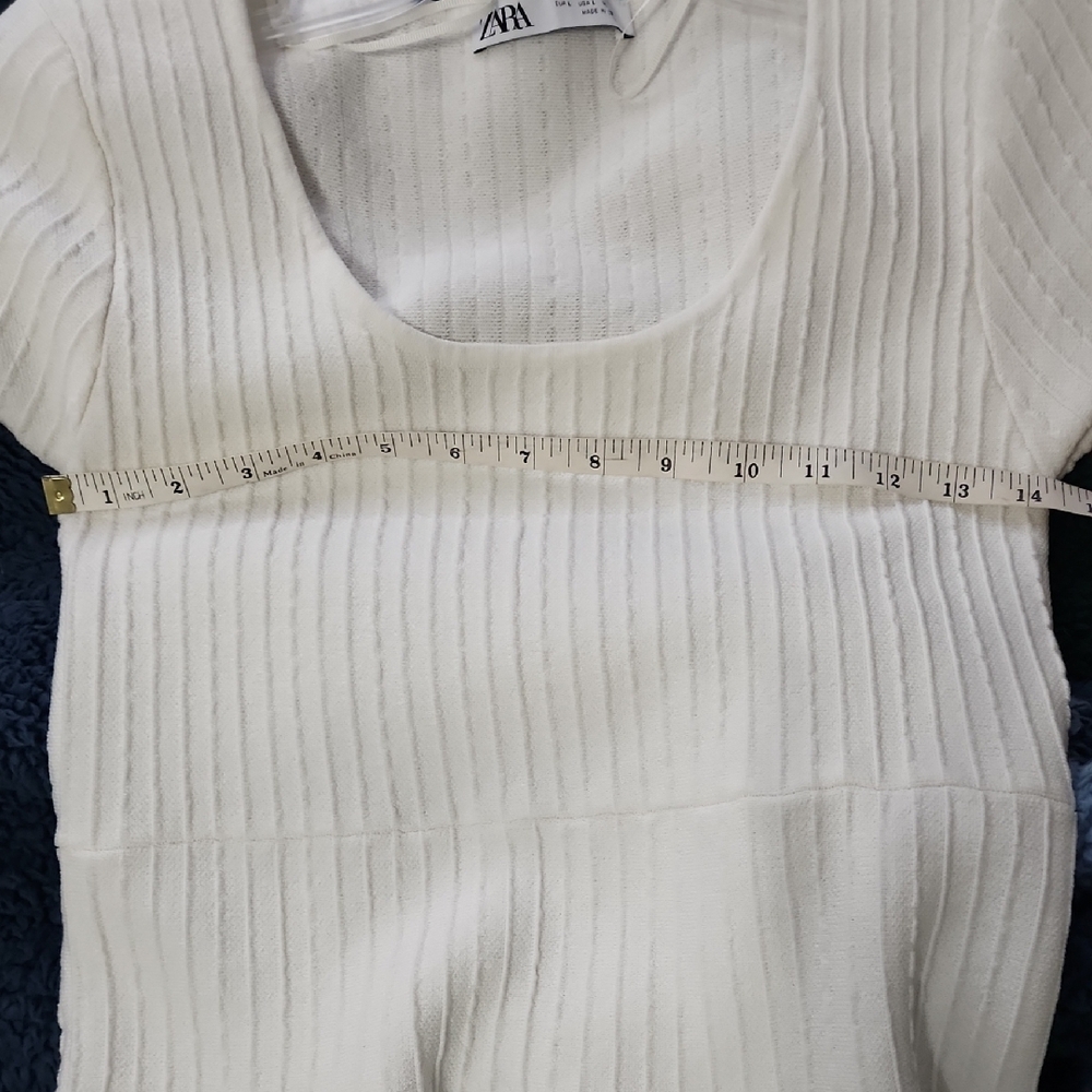 Zara Off-White Textured Dress - Picture 4 of 5